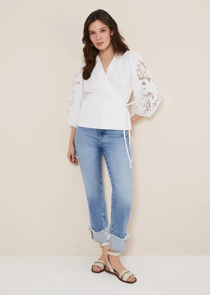 Phase Eight Shirts and Blouses Kacey Broderie Blouse White 8211 Women