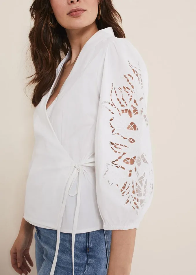 Phase Eight Shirts and Blouses Kacey Broderie Blouse White 8211 Women