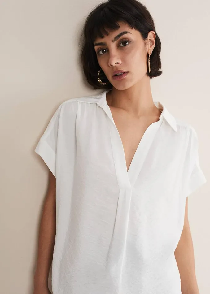 Phase Eight Shirts and Blouses Thea VNeck Shirt Ivory 8211 Women