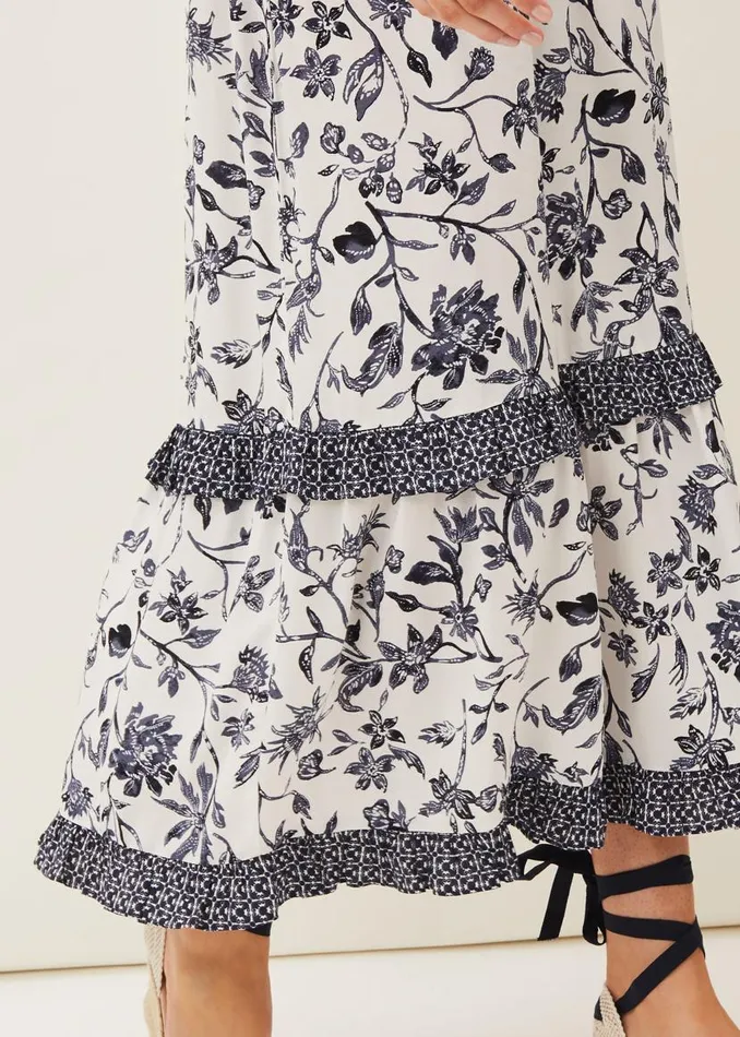 Phase Eight Skirts Ferne Floral CoOrd Midi Skirt Navyivory 8211 Women