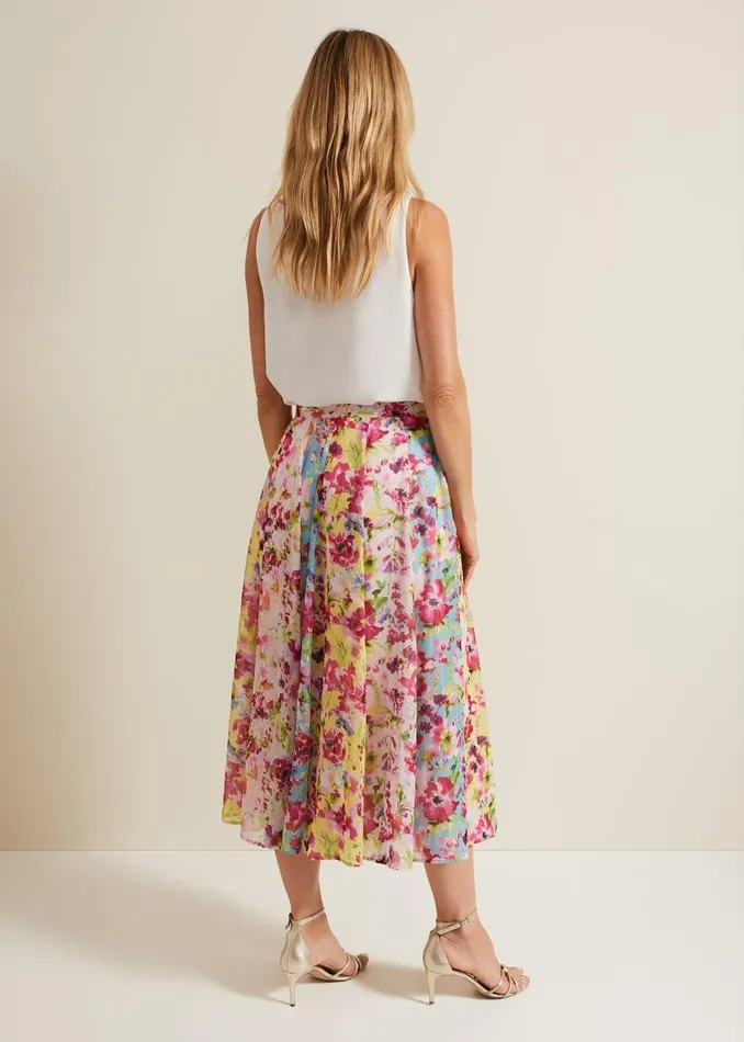 Phase Eight Skirts Vivianne Floral Midi Skirt Multicoloured 8211 Women