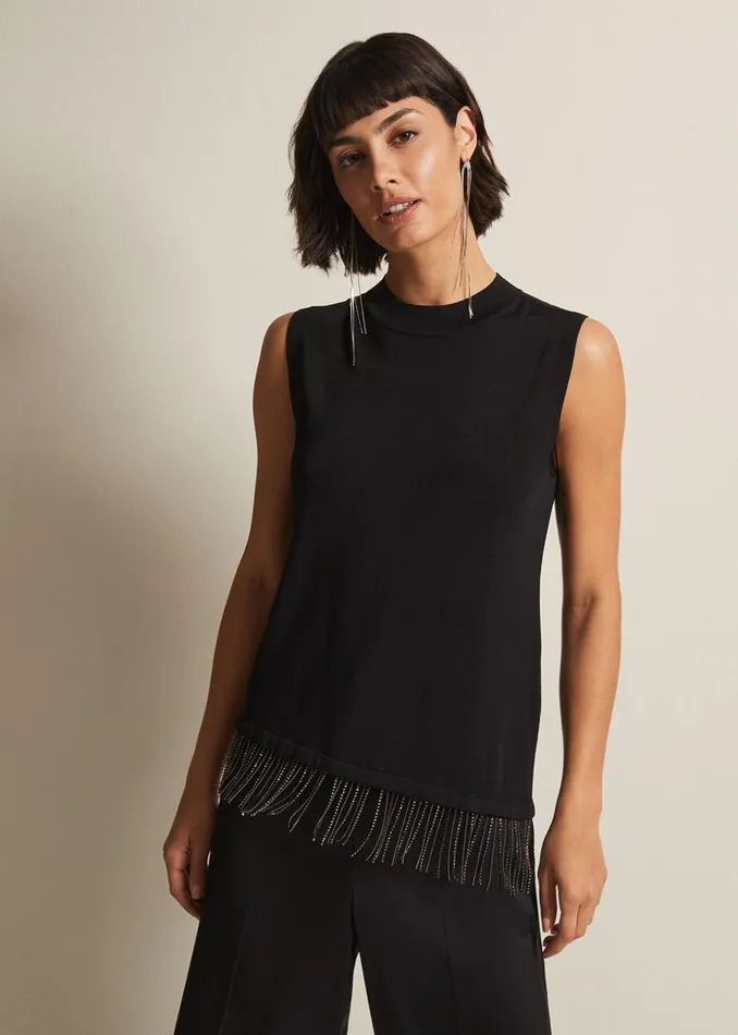 Phase Eight Tops and TShirts Alara Diamante Sleeveless Top Black 8211 Women