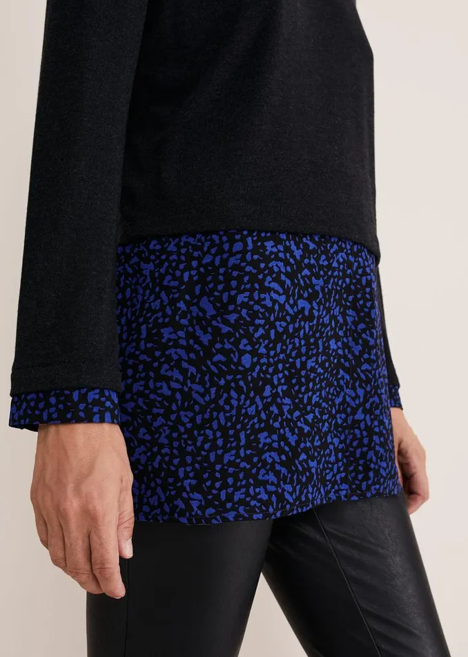 Phase Eight Tops and TShirts Avie Double Layer Top Cobaltblack 8211 Women