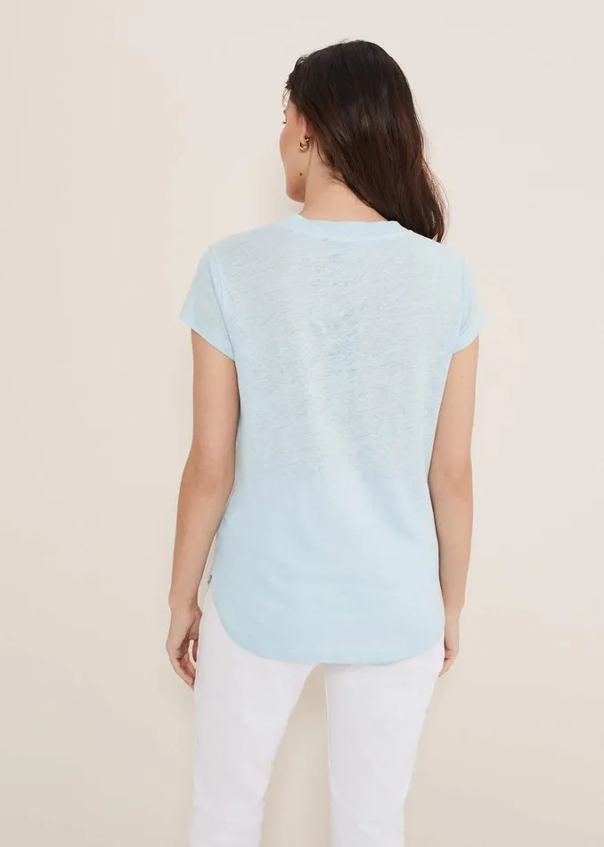 Phase Eight Tops and TShirts Emera Linen Top Pale Blue 8211 Women