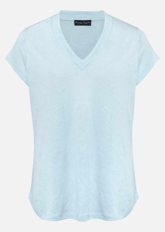 Phase Eight Tops and TShirts Emera Linen Top Pale Blue 8211 Women