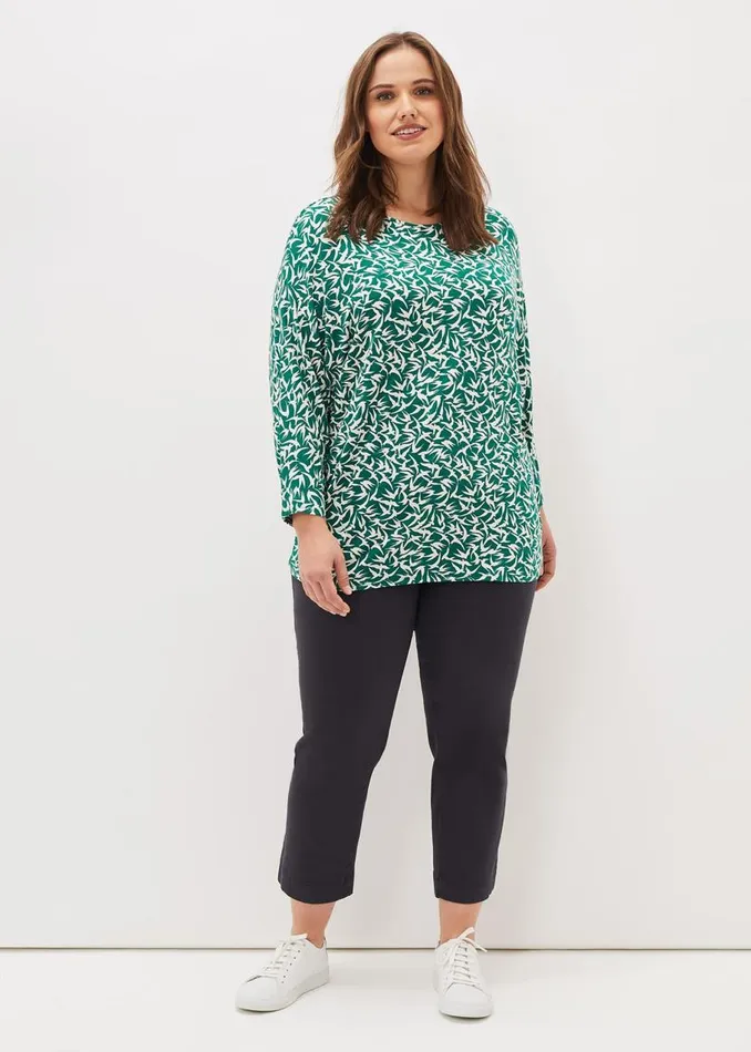 Phase Eight Tops and TShirts Quin Bird Print Top Greenivory 8211 Women