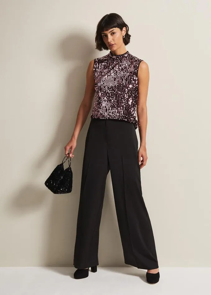 Phase Eight Tops and TShirts Tasha Sequin Top Pink 8211 Women