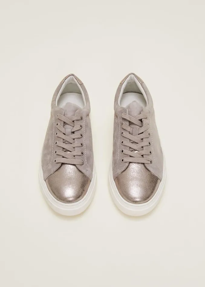Phase Eight Trainers Metallic Trainer Grey 8211 Women