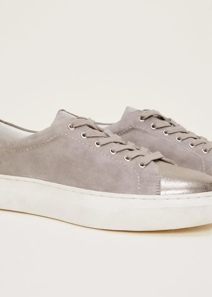 Phase Eight Trainers Metallic Trainer Grey 8211 Women