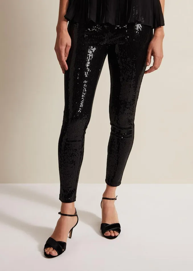 Phase Eight Trousers Ausha Black Sequin Leggings Black 8211 Women