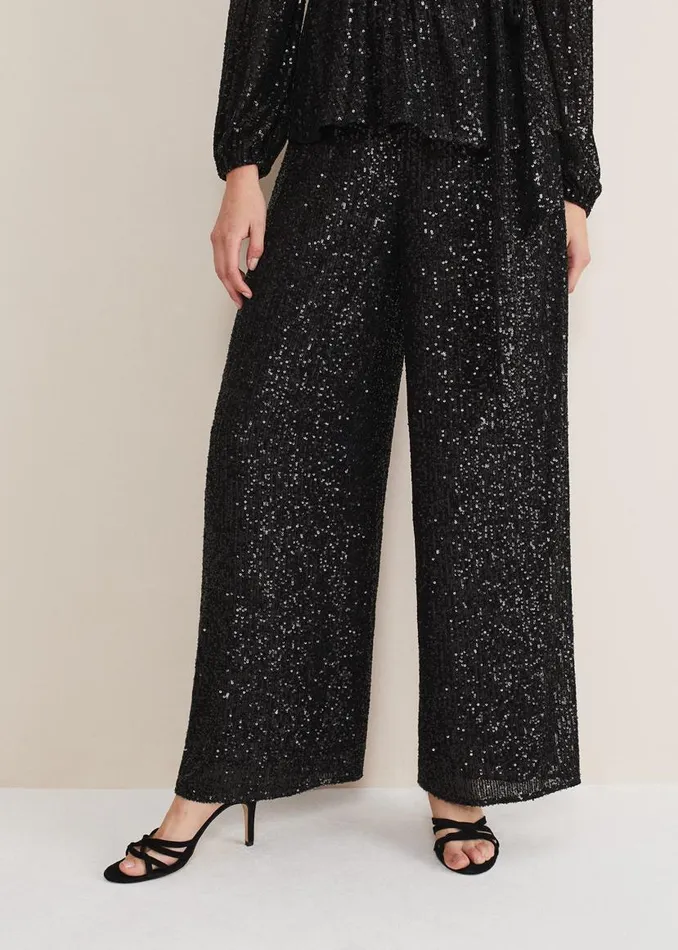 Phase Eight Trousers Florentine Sequin Trouser Black 8211 Women