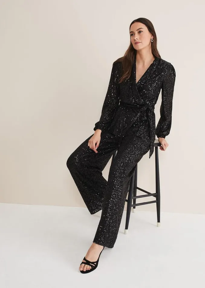 Phase Eight Trousers Florentine Sequin Trouser Black 8211 Women