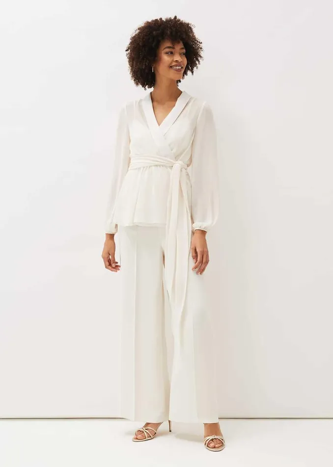 Phase Eight Trousers Florentine Wide Leg Trousers Buttermilk 8211 Women