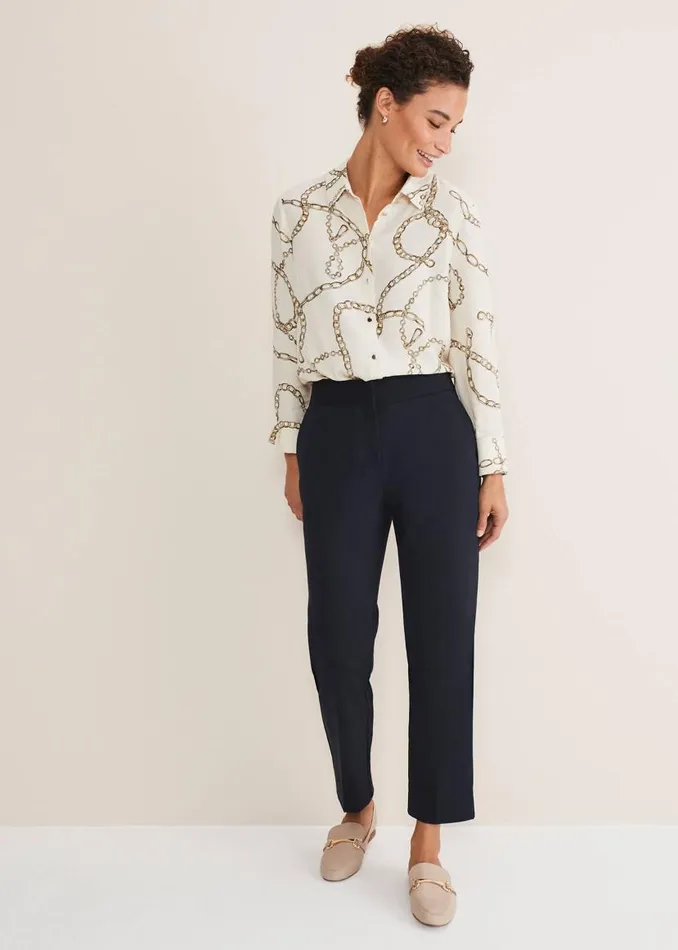 Phase Eight Trousers Julianna Cropped Straight Leg Trousers Navy 8211 Women
