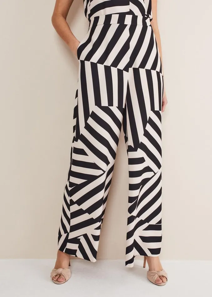 Phase Eight Trousers Phillis Striped Wide Leg Trousers Blackpink 8211 Women