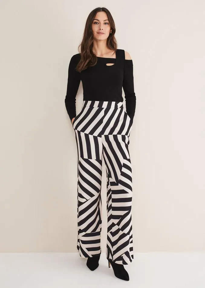 Phase Eight Trousers Phillis Striped Wide Leg Trousers Blackpink 8211 Women