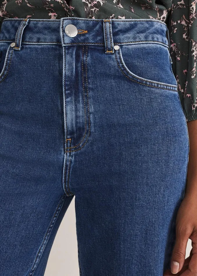 Phase Eight Trousers Scout Cargo Wide Leg Jeans Mid Blue 8211 Women