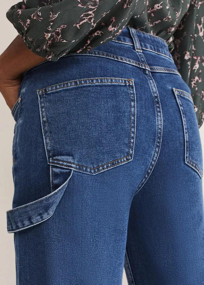 Phase Eight Trousers Scout Cargo Wide Leg Jeans Mid Blue 8211 Women
