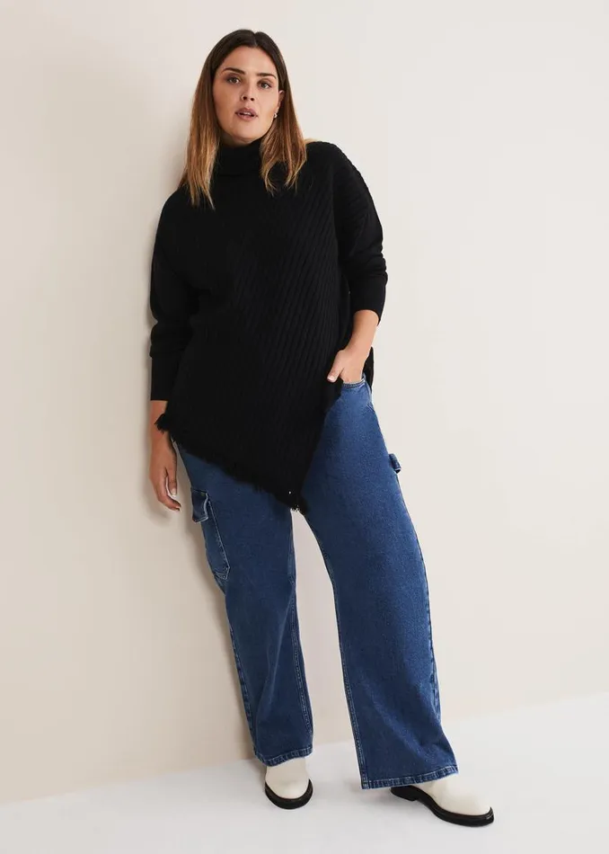 Phase Eight Trousers Scout Cargo Wide Leg Jeans Mid Blue 8211 Women