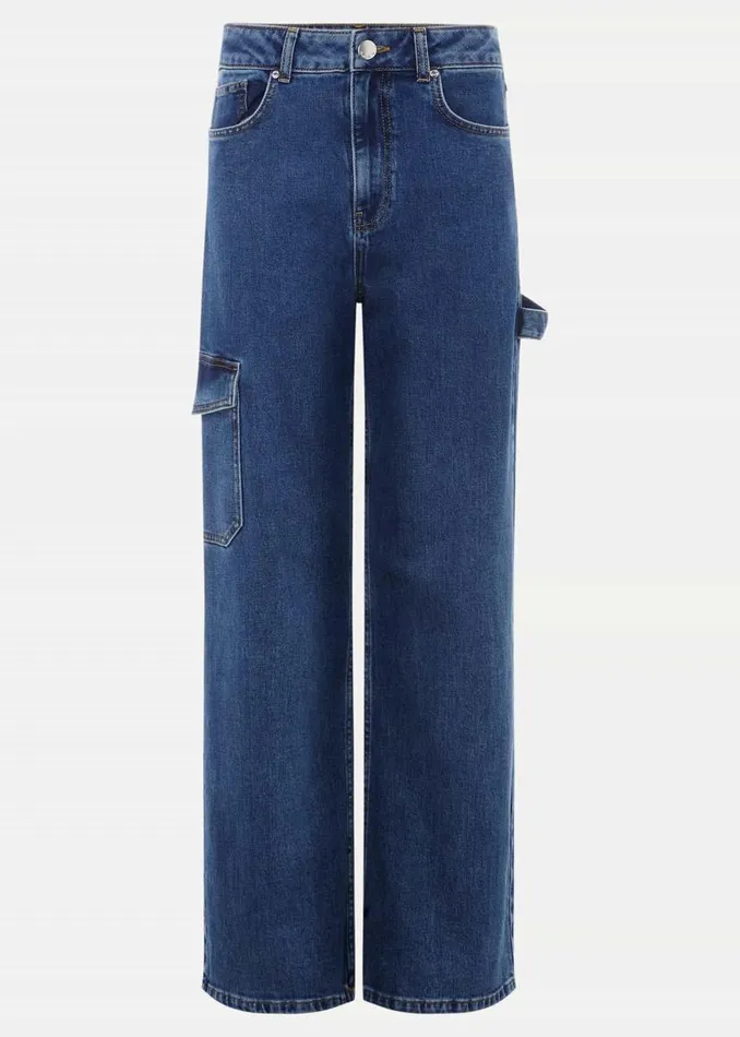 Phase Eight Trousers Scout Cargo Wide Leg Jeans Mid Blue 8211 Women