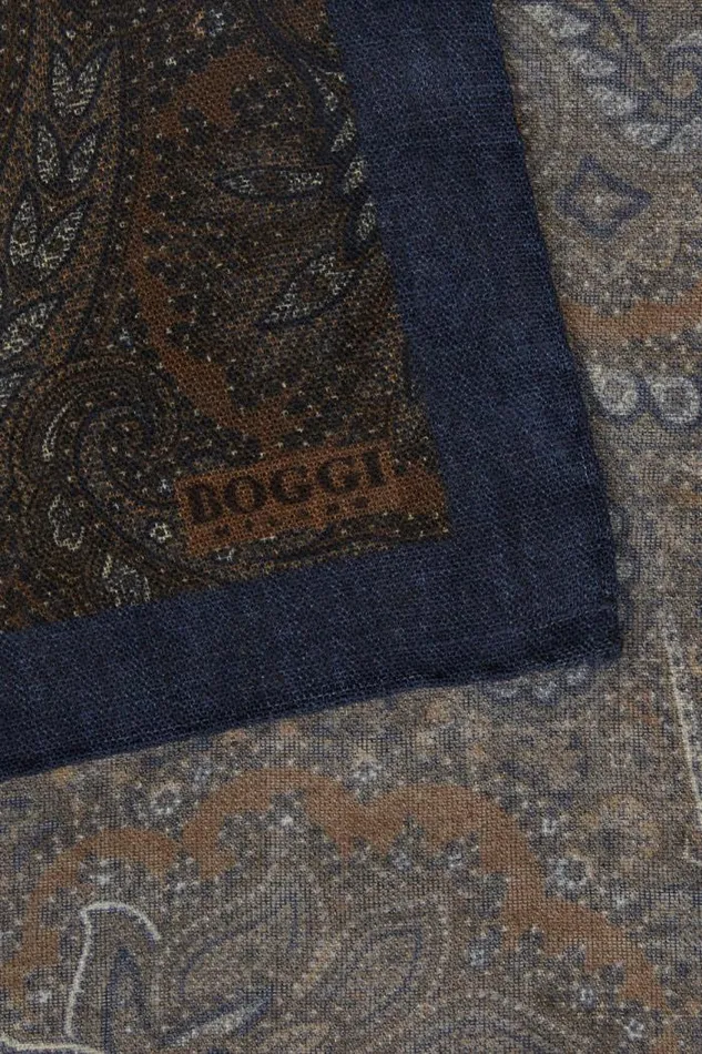 Pocket Squares Men Boggi Milano Wool Pocket Square With Paisley Motif Brown Pocket Squares Men Boggi Milano Wool Pocket Square With Paisley Motif Brown