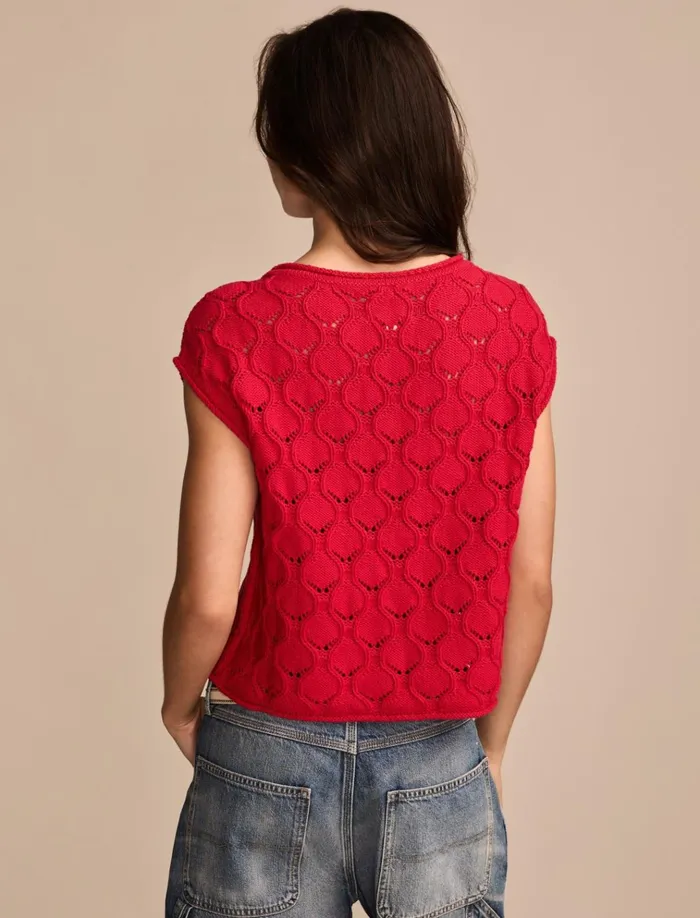 Pointelle Bobble Sweater Vest Lollipop Women Lucky Brand Sweaters and Sweatshirts