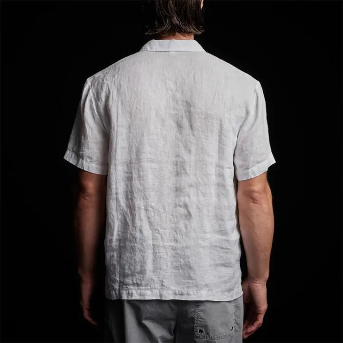 PolosNovelty Tops Men James Perse Linen Pullover Polo White
