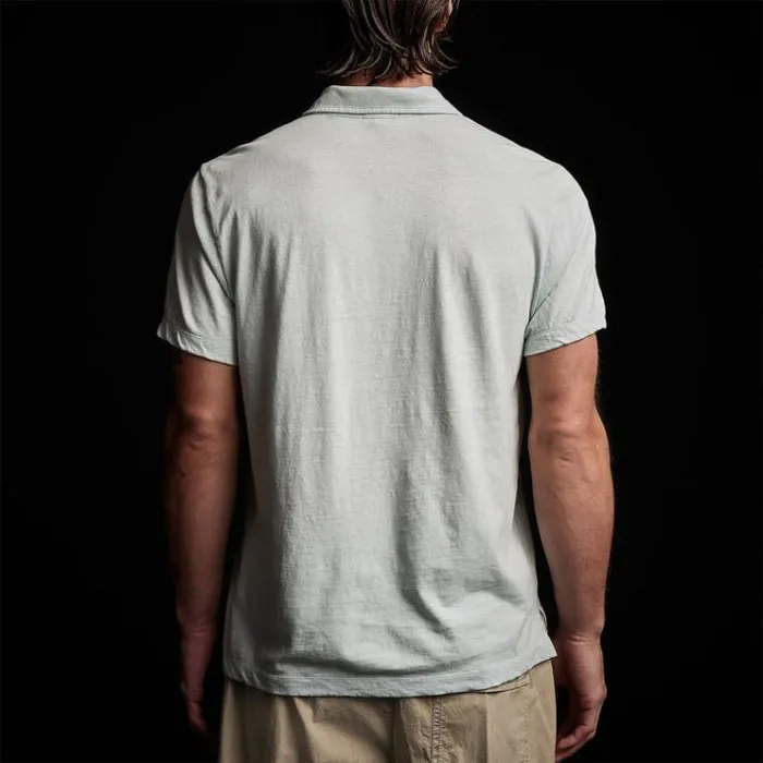 PolosNovelty Tops Men James Perse Soft Slub Jersey Short Sleeve Polo Ocean Spray