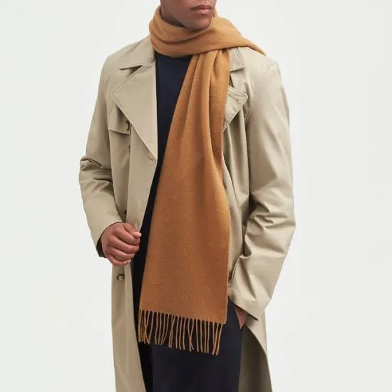 Pure Cashmere Scarf Tan Cashmere WomenMen Aspinal Of London Gloves and Scarves