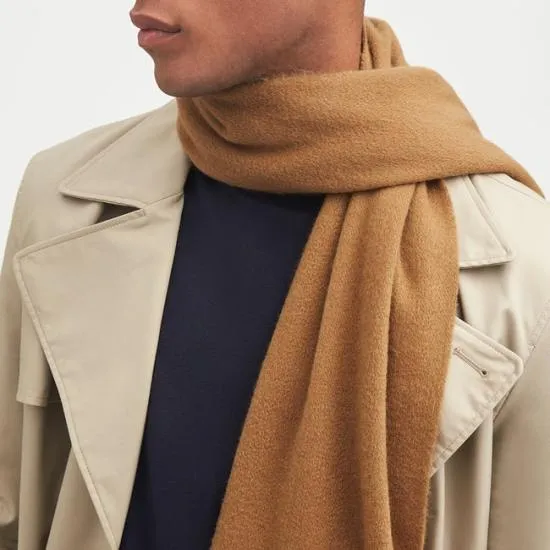 Pure Cashmere Scarf Tan Cashmere WomenMen Aspinal Of London Gloves and Scarves