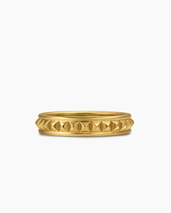 Pyramid Band Ring In 18K Yellow Gold 4mm Women David Yurman Band