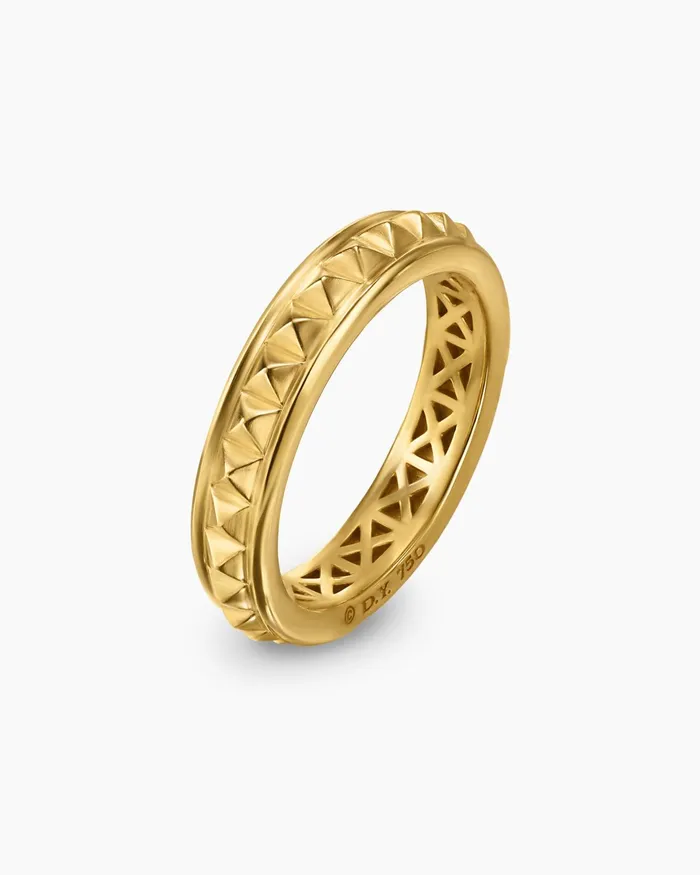 Pyramid Band Ring In 18K Yellow Gold 4mm Women David Yurman Band Pyramid Band Ring In 18K Yellow Gold 4mm Women David Yurman Band