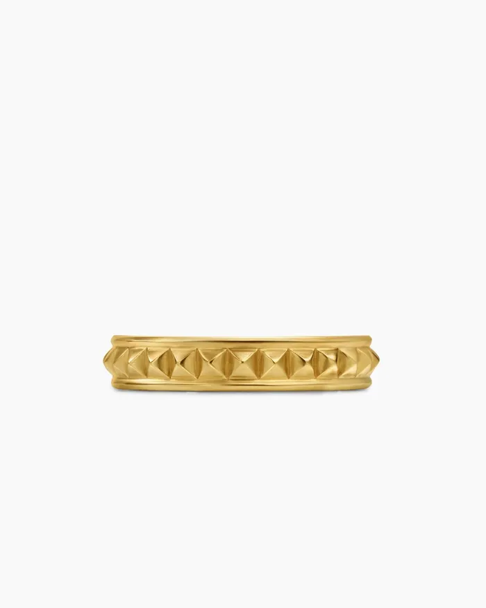 Pyramid Band Ring In 18K Yellow Gold 4mm Women David Yurman Band Pyramid Band Ring In 18K Yellow Gold 4mm Women David Yurman Band
