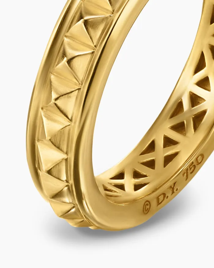 Pyramid Band Ring In 18K Yellow Gold 4mm Women David Yurman Band Pyramid Band Ring In 18K Yellow Gold 4mm Women David Yurman Band