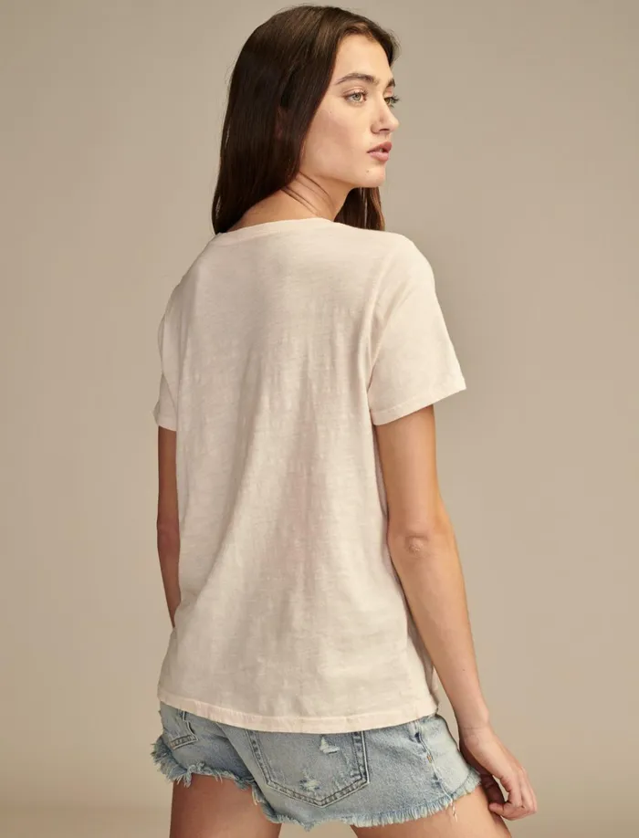 Queen Of Spades Classic Crew Soft Pink Women Lucky Brand Graphic Tees