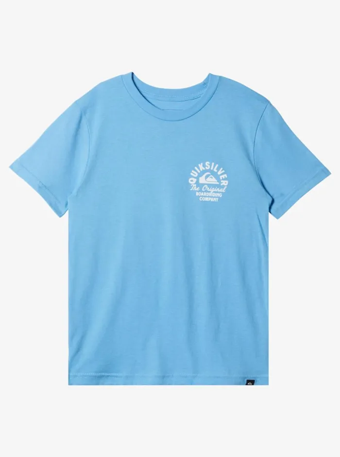 Quiksilver 816 Circled Script TShirt Azure Blue Boys Tees