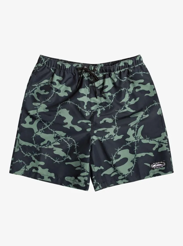 Quiksilver Mikey Volley 18034 Volleys Black Mens Elastic Waist