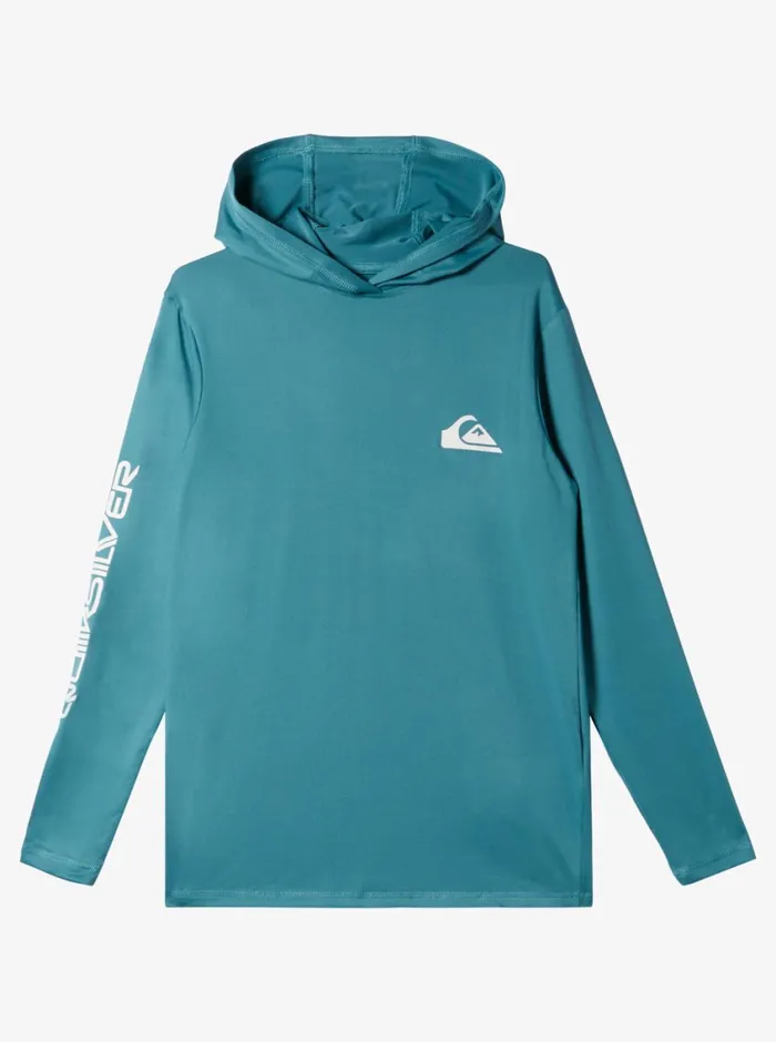 Quiksilver Omni Session Hooded Long Sleeve UPF 50 Rashguard Brittany Blue Boys Rashguards Quiksilver Omni Session Hooded Long Sleeve UPF 50 Rashguard Brittany Blue Boys Rashguards