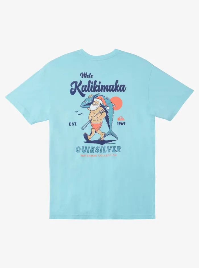 Quiksilver Santa QTShirt Gulf Stream MensWaterman Tees Quiksilver Santa QTShirt Gulf Stream MensWaterman Tees