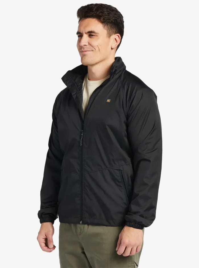 Quiksilver Shell Shock WaterResistant Lightweight Mini Ripstop Windbreaker Black MensWaterman Jackets and Sweatshirts Quiksilver Shell Shock WaterResistant Lightweight Mini Ripstop Windbreaker Black MensWaterman Jackets and Sweatshirts