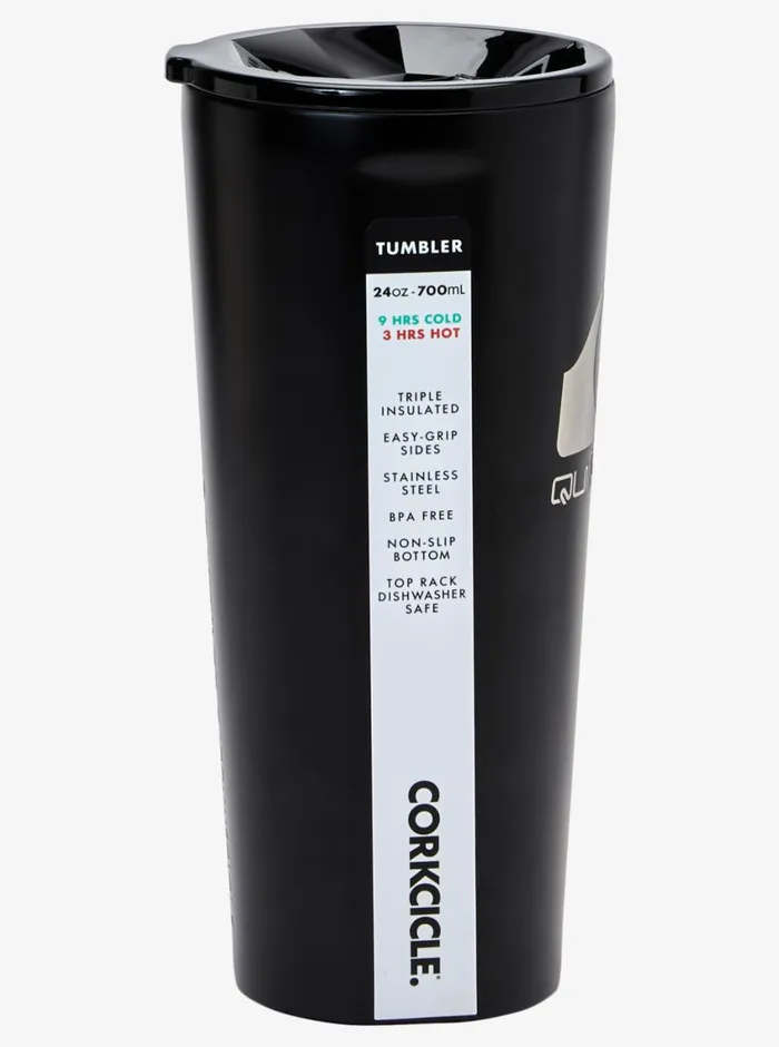 Quiksilver X Corkcicle Classic Tumbler Black Mens Water Bottles Quiksilver X Corkcicle Classic Tumbler Black Mens Water Bottles