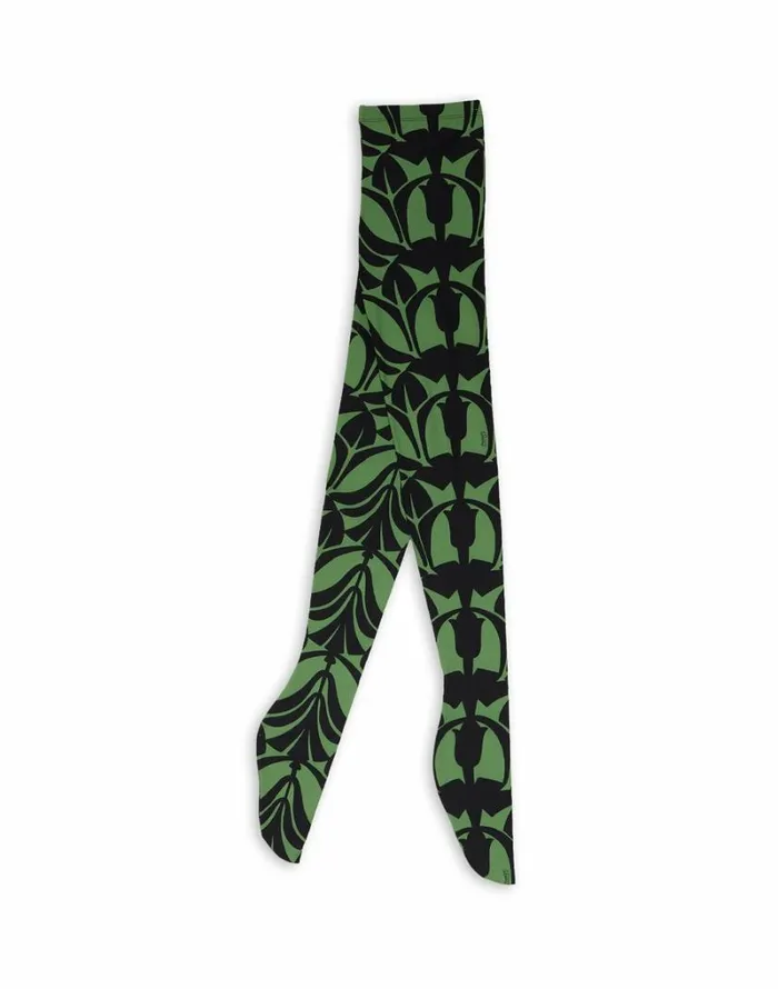 Ready To Wear Small Accessories La Double J Printed Tights Papyrus Green