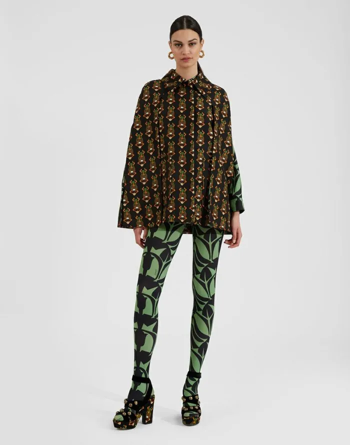 Ready To Wear Small Accessories La Double J Printed Tights Papyrus Green Ready To Wear Small Accessories La Double J Printed Tights Papyrus Green