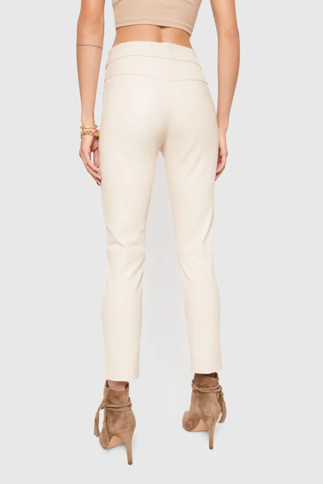 Rebecca Minkoff Bottoms Poppy Leather Legging Bone 8211 Clothing