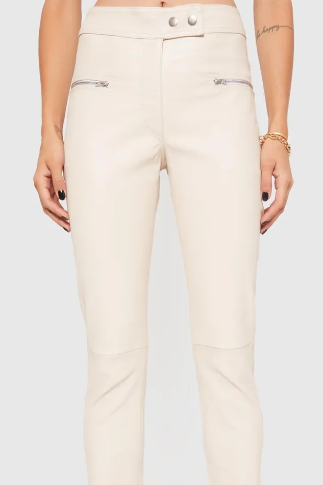 Rebecca Minkoff Bottoms Poppy Leather Legging Bone 8211 Clothing
