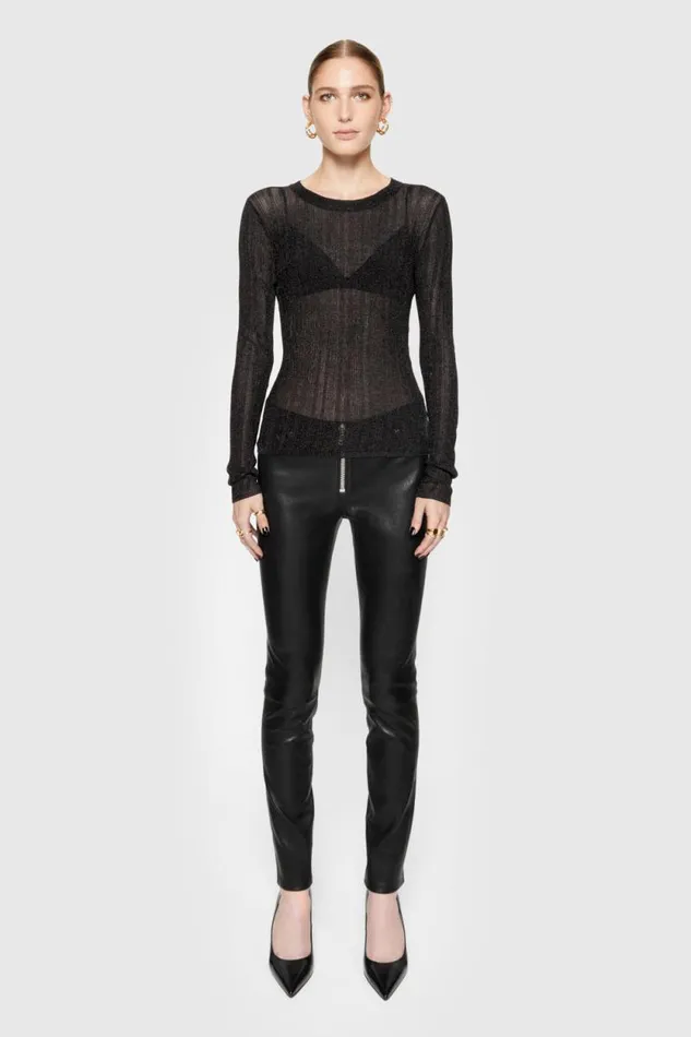 Rebecca Minkoff Bottoms Ziggy Leather Pant True Black 8211 Clothing