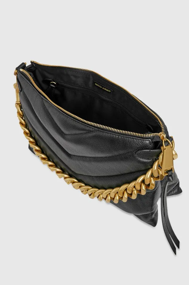 Rebecca Minkoff Crossbody Bags Edie Maxi Crossbody Blackantique Brass 8211 Handbags