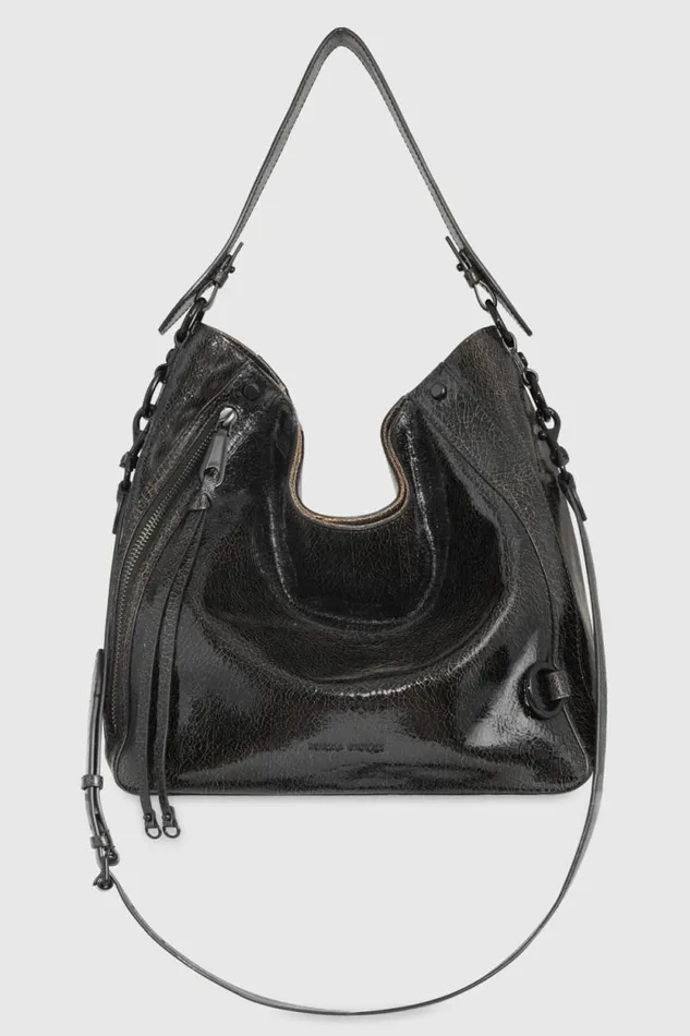 Rebecca Minkoff Shoulder Bags MAB Hobo Blackcognacblack Shellac 8211 Handbags Rebecca Minkoff Shoulder Bags MAB Hobo Blackcognacblack Shellac 8211 Handbags