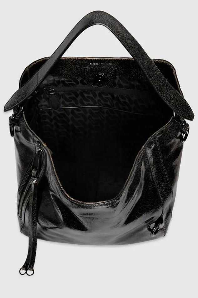 Rebecca Minkoff Shoulder Bags MAB Hobo Blackcognacblack Shellac 8211 Handbags Rebecca Minkoff Shoulder Bags MAB Hobo Blackcognacblack Shellac 8211 Handbags