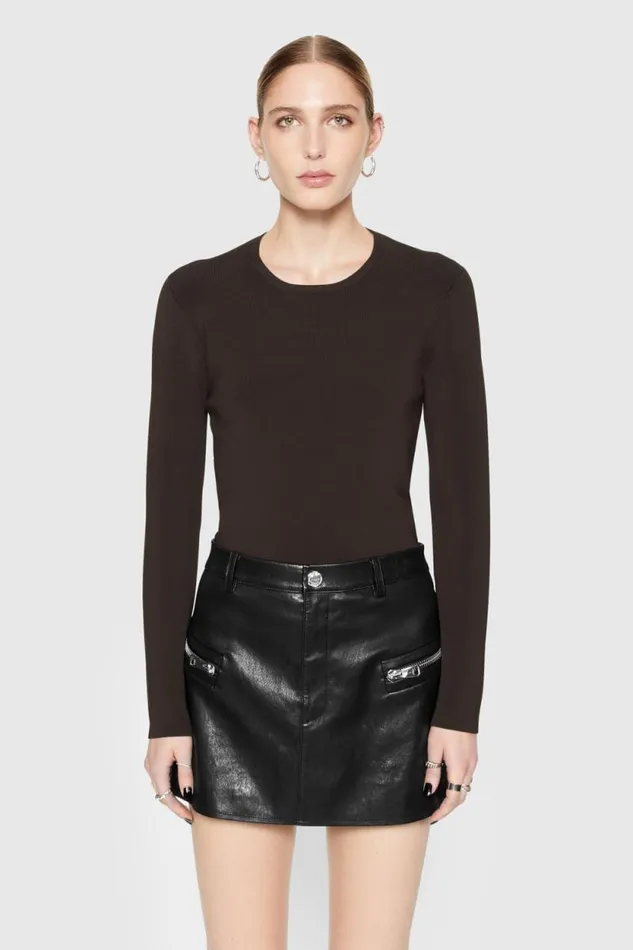 Rebecca Minkoff Tops Bonnie Long Sleeve Black Coffee 8211 Clothing
